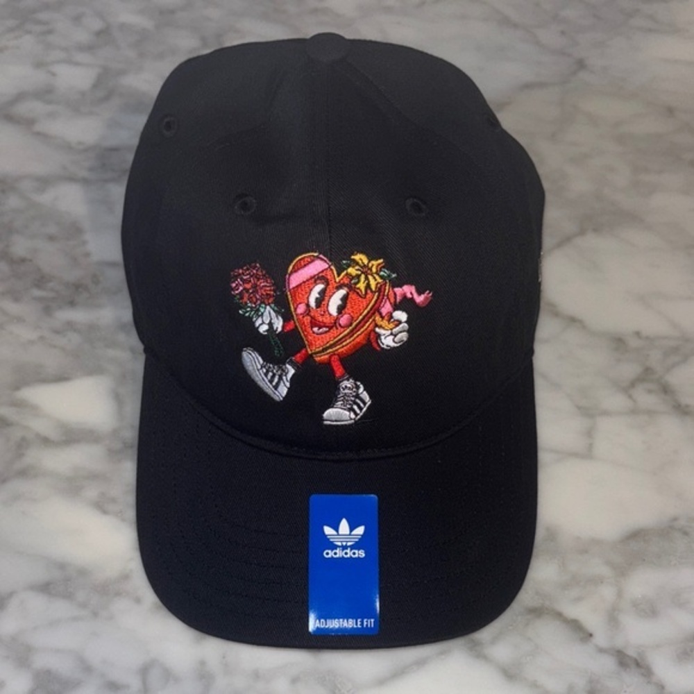 Adidas Black Cap with Heart Character Embroidery